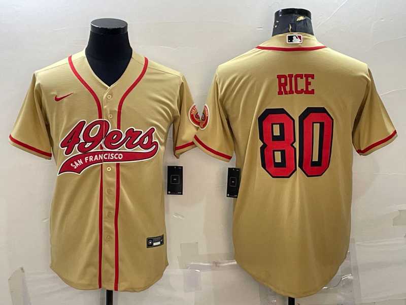 Men's San Francisco 49ers #80 Jerry Rice Gold Color Rush With Patch Cool Base Stitched Baseball Jersey,We sell and wholesale Men's San Francisco 49ers #80 Jerry Rice Gold Color Rush With Patch Cool Base Stitched Baseball Jersey on line form chian!